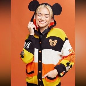 Disney candy corn cardigan with hoody and Mickey ears